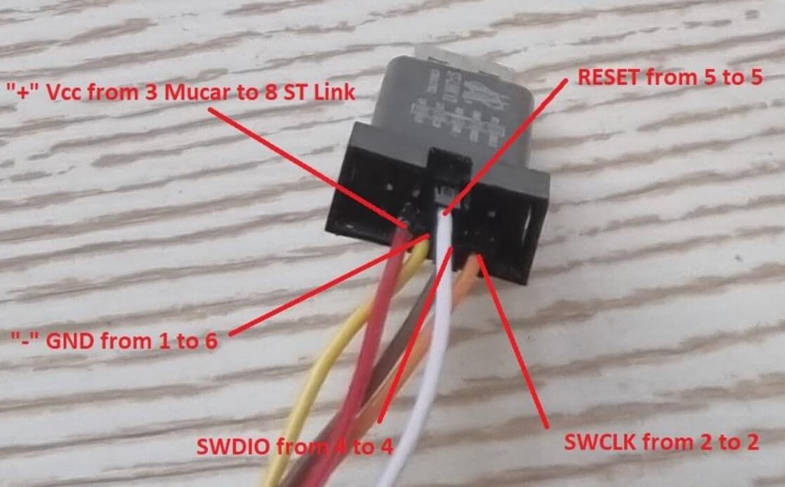 Подключение STlink к Mucar BT200 Подключение STlink к Mucar BT200
